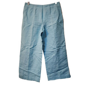 NEW Dina K Womens Capri Pants Size S Light Blue Pleated Lightweight Straight Zip